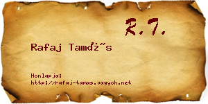 Rafaj Tamás névjegykártya